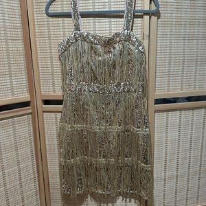 Fearless ERAS TOUR Gold Shimmy Dress Prohibition Flapper